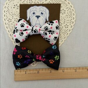 Dog or Cat  collar bow tie SET.